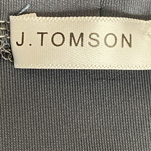 J Tomson Skirt Womens Medium Dark Gray Split Faux Wrap Pencil Stretch Soft - Picture 2 of 12